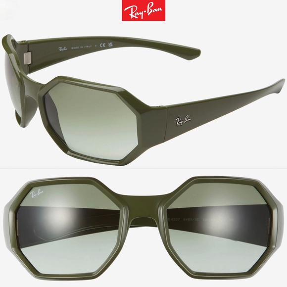 Ray-Ban Other - RAY-BAN UNISEX RB4337 64898E MILITARY GREEN GRADIENT OCTAGON SUNGLASSES. 59mm